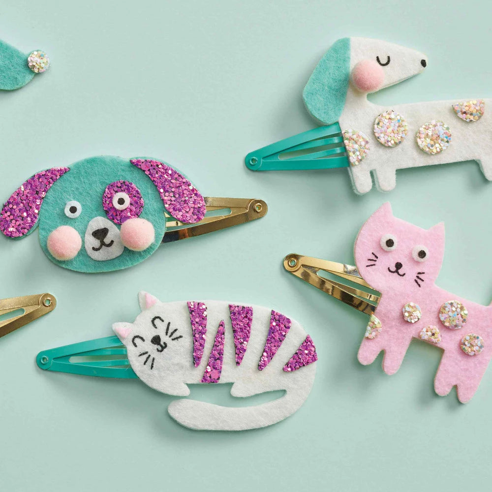 Janod- 6 Little Pets Hair Clips to Create
