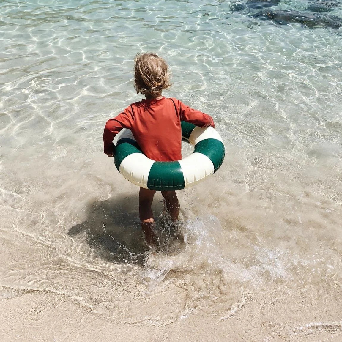 Petites Pommes Swim Ring Oxford Green