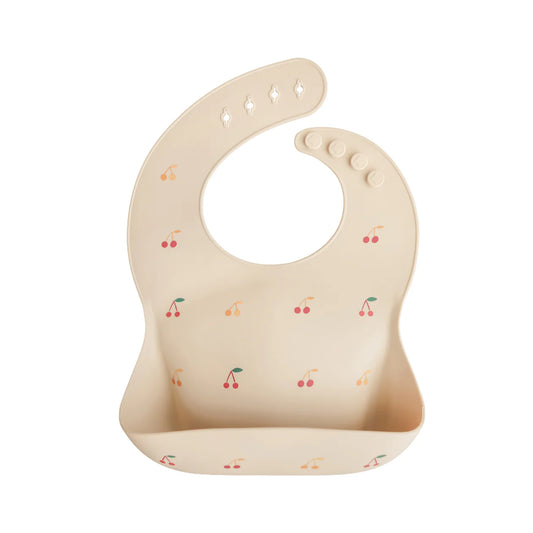 Mushie Silicone Baby Bib - Cherries