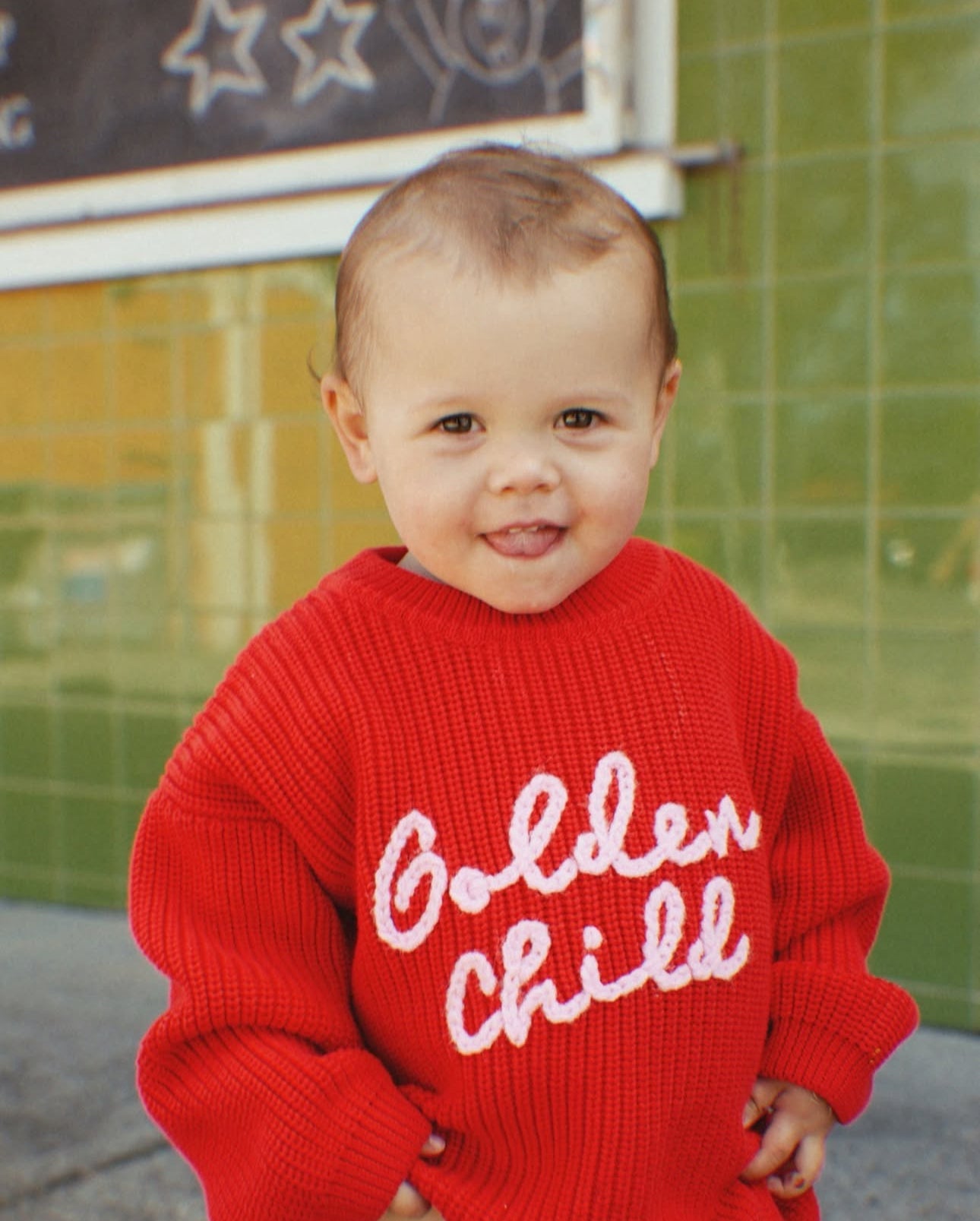 The Golden Child Knit Sweater - Racer Red