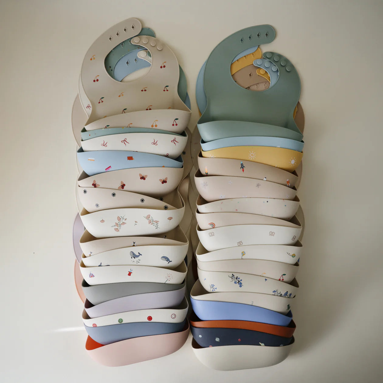 Mushie Silicone Baby Bib - Cherries