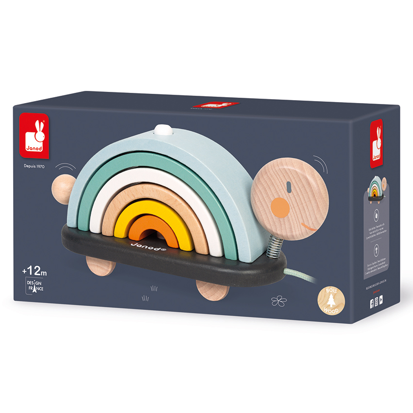 Janod - Cocoon Rainbow Turtle Pull Along